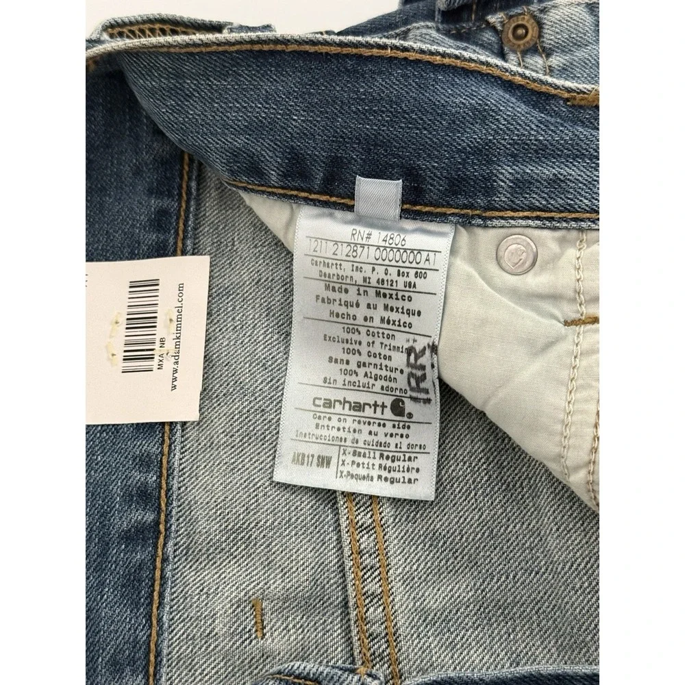 NWT Adam Kimmel Carhartt Collaboration Denim Jeans XS Regular Blue AKB17 IRR
